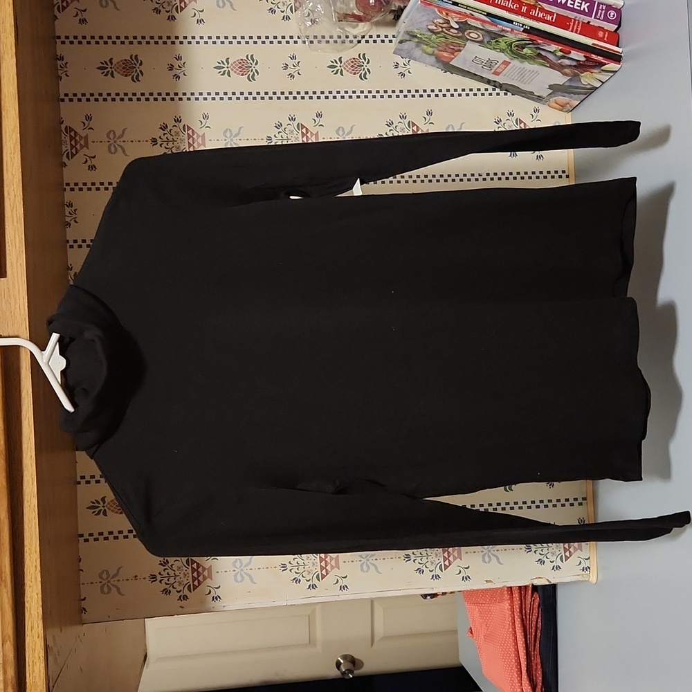 NWT Cynthia Rowley Solid Black Turtle Neck Petites Size Small